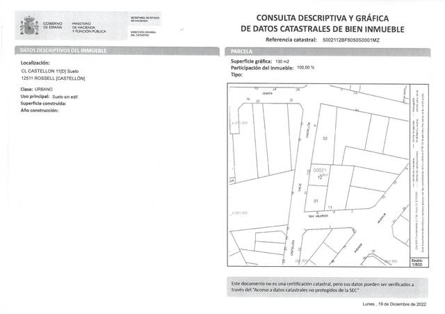 Terreno residencial en Venta en Carrer Castelló, 10 en Rossell