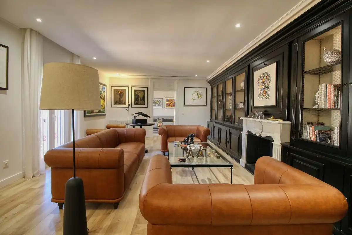 Living room of Flat for sale in  Palma de Mallorca  with Air Conditioner, Parquet flooring and Furnished