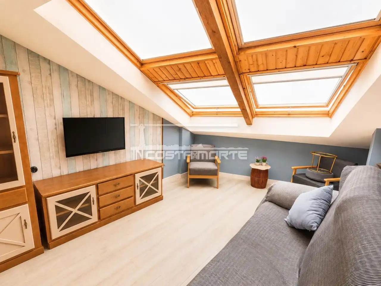 Sala de estar de Ático de alquiler en Fisterra con Amueblado