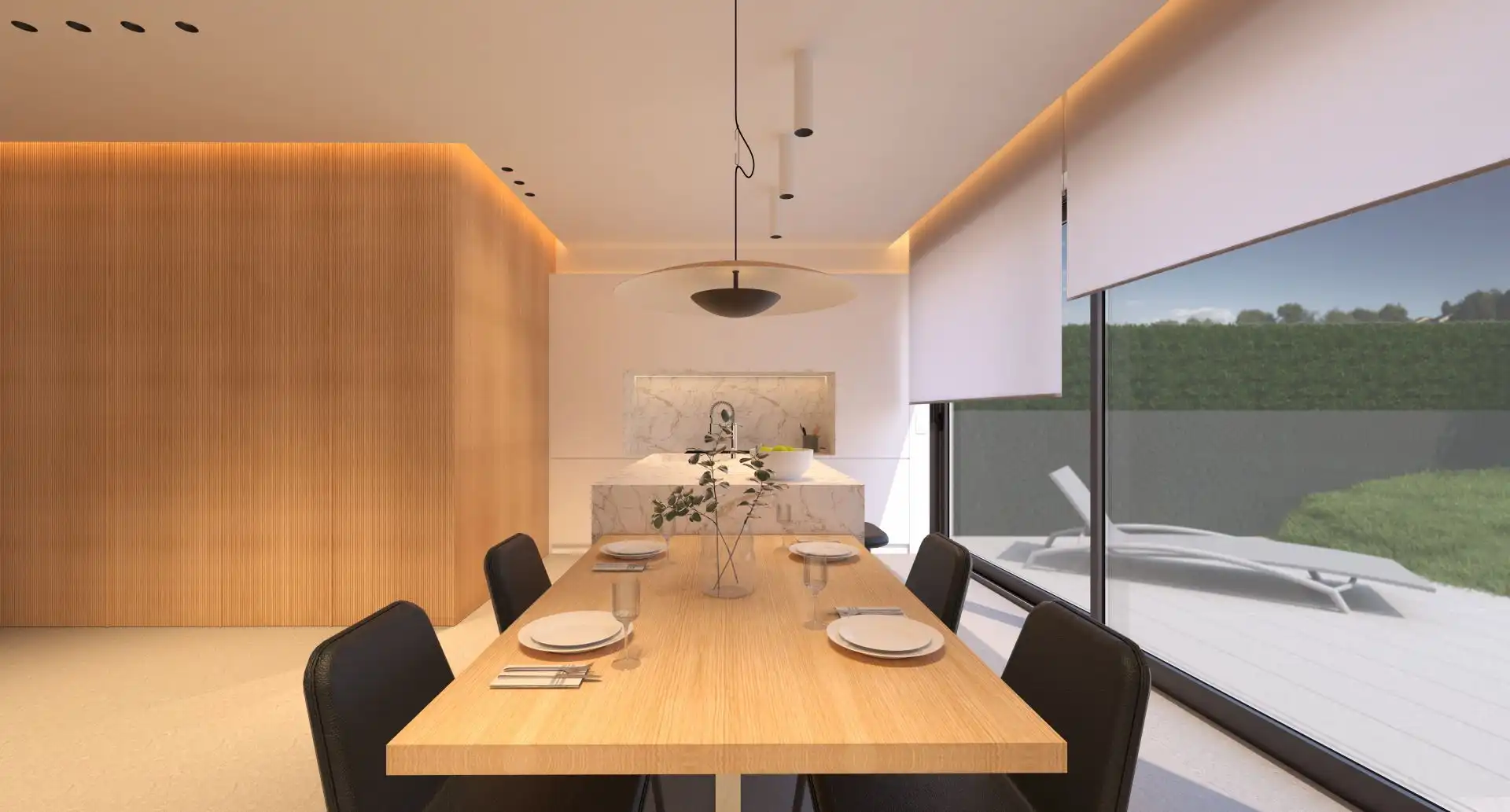 Comedor de Casa o chalet en venta en Santiago de Compostela  con Calefacción, Jardín privado y Piscina