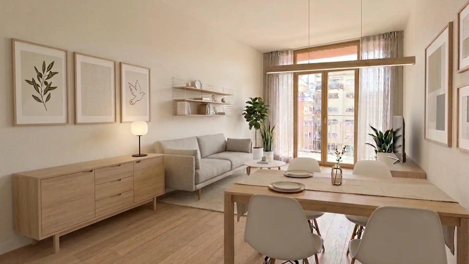 Living room of Flat for sale in  Barcelona Capital  with Furnished and Balcony