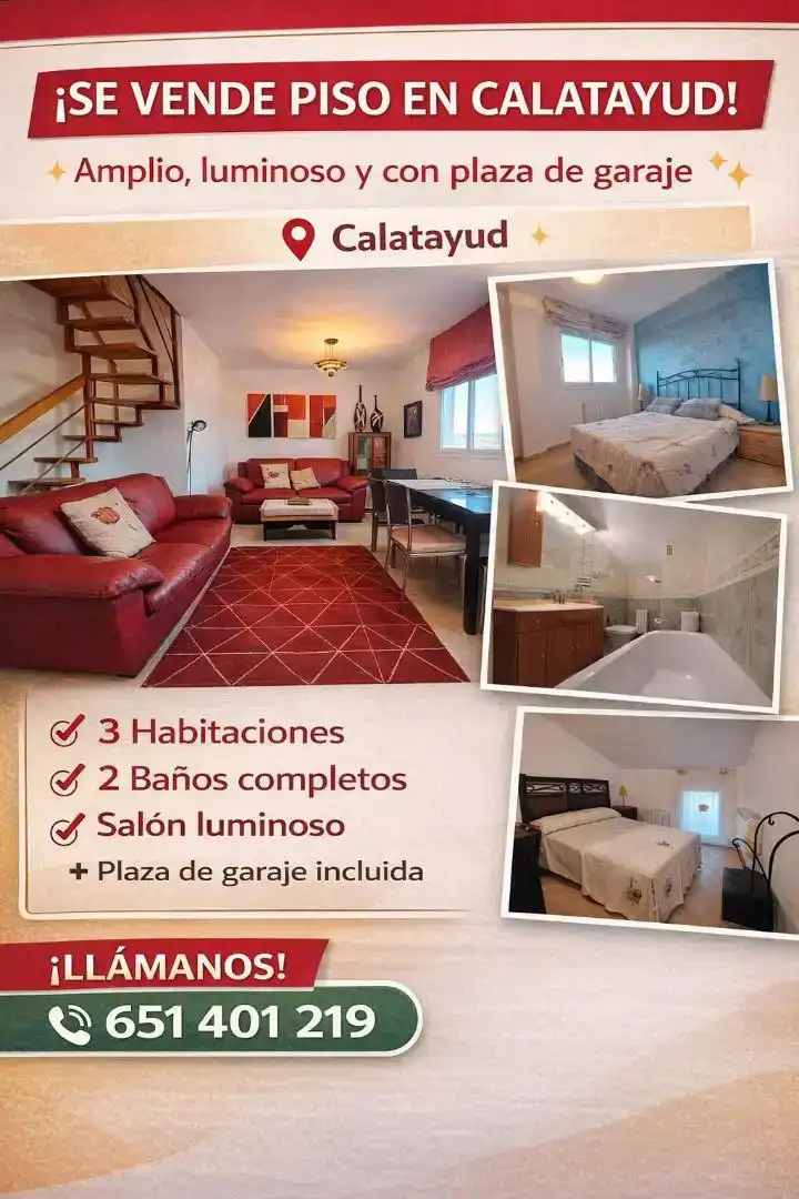 Sala d'estar de Dúplex en venda en Calatayud amb Aire condicionat i Moblat