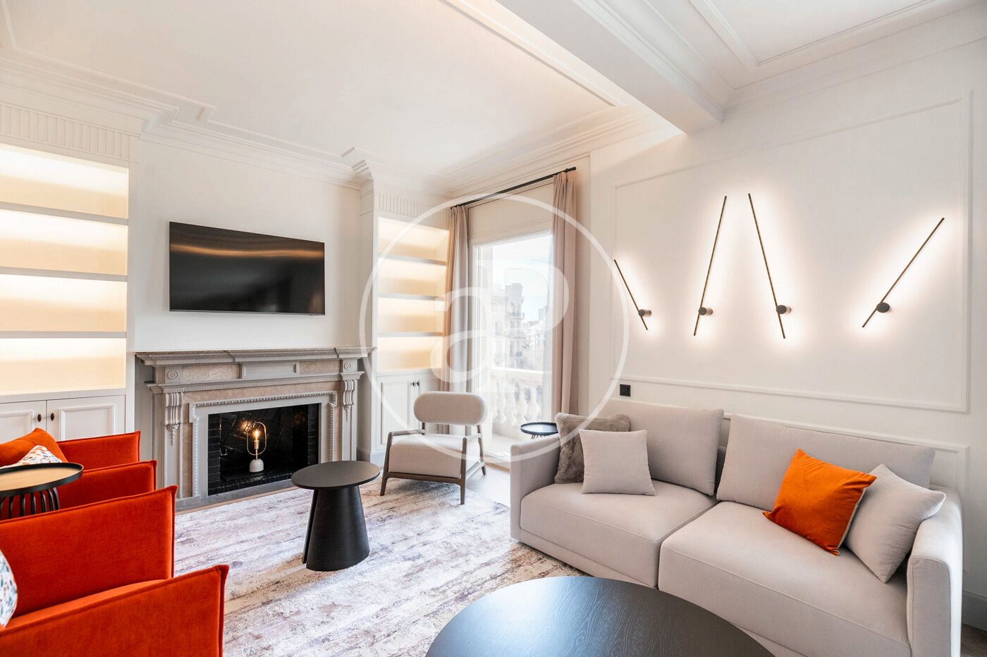 Living room of Flat to rent in  Barcelona Capital  with Air Conditioner, Heating and Furnished