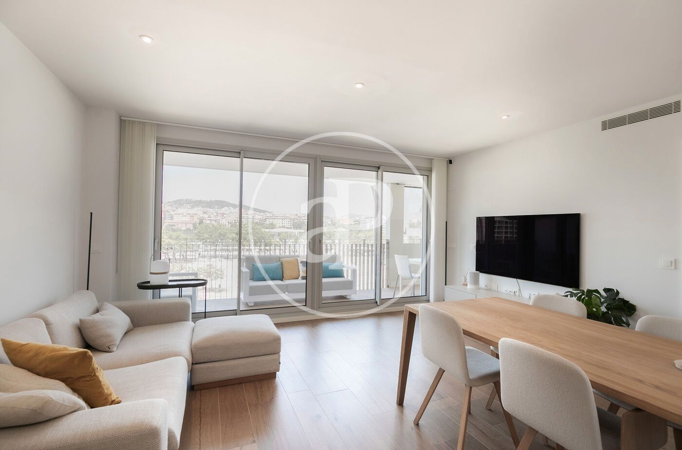 Living room of Flat to rent in  Barcelona Capital  with Air Conditioner, Heating and Private garden