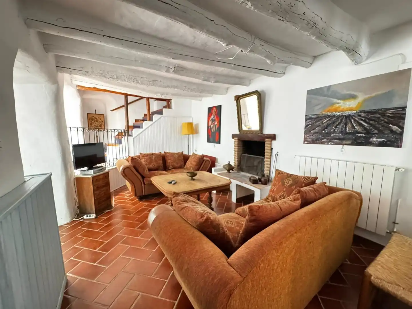 Living room of Houses for sale in Fuente-Tójar  with Air Conditioner, Heating and Private garden