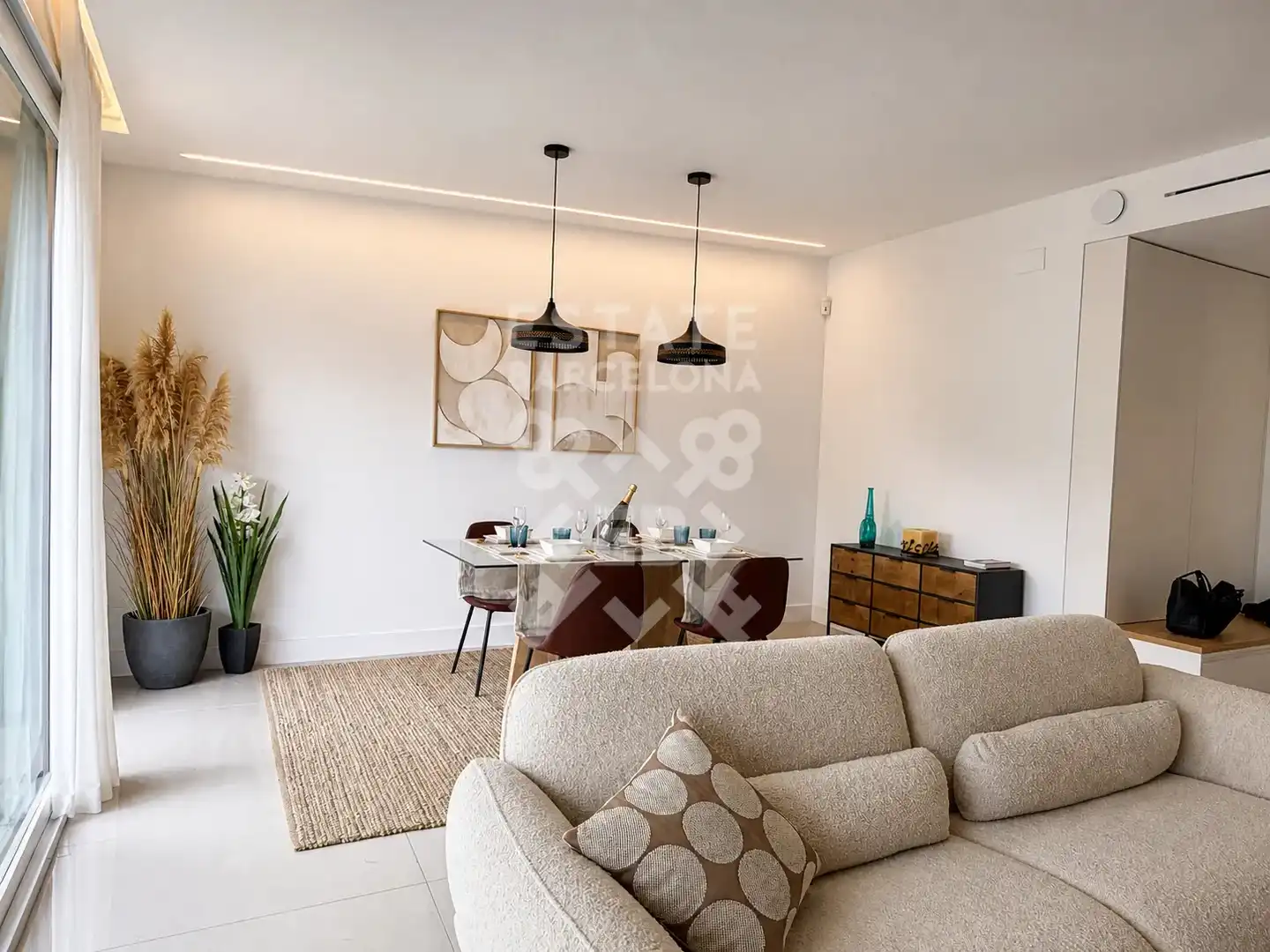Sala d'estar de Àtic en venda en Barcelona amb Aire condicionat, Terrassa i Moblat