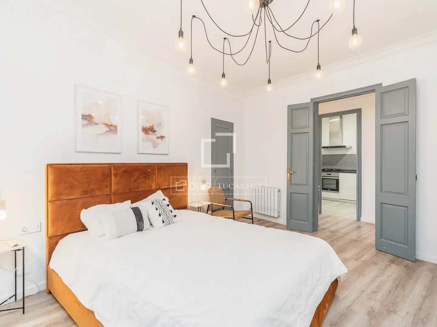 Schlafzimmer von Wohnung zur Miete in Barcelona mit Klimaanlage, Terrasse und Möbliert