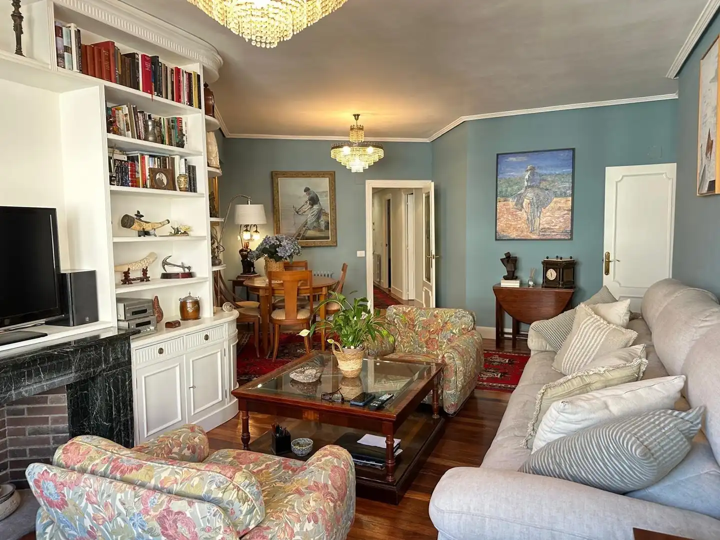 Sala de estar de Piso en venta en Getxo  con Calefacción, Terraza y Amueblado