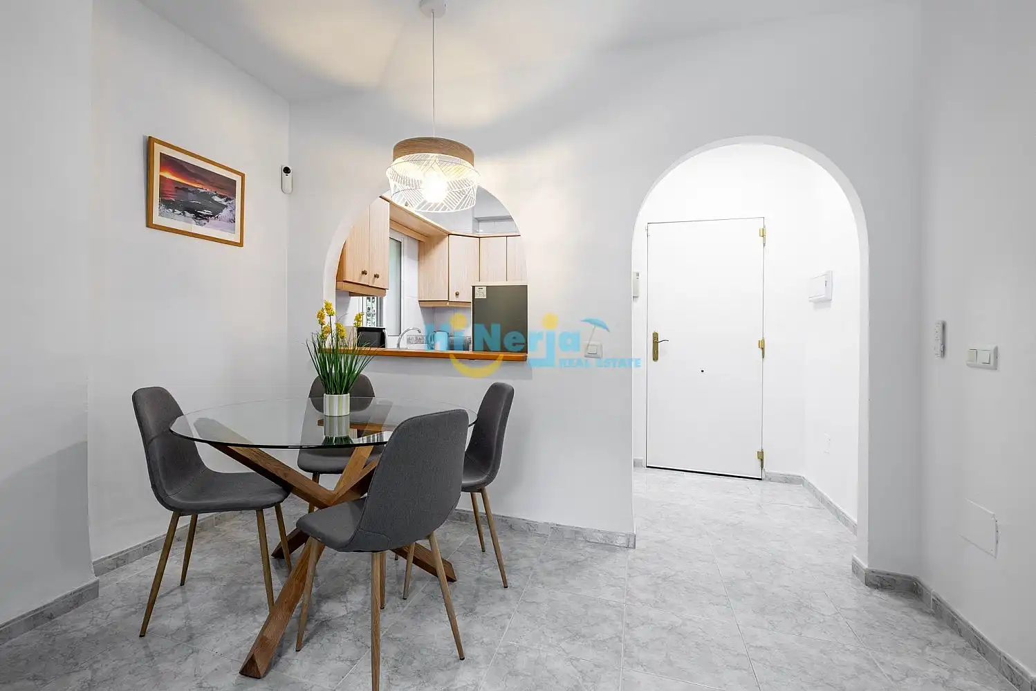 Esszimmer von Wohnungen zum Verkauf in Nerja mit Privatgarten, Schwimmbad und Möbliert