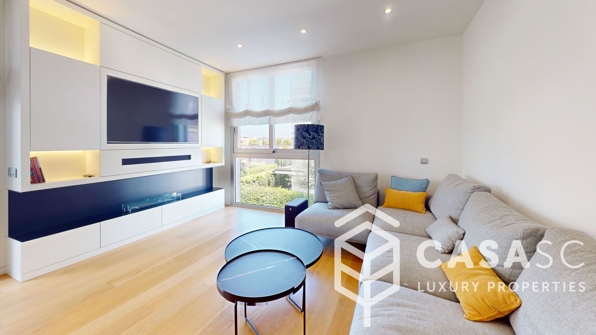 Sala de estar de Piso en venta en Sant Cugat del Vallès con Aire acondicionado, Calefacción y Parquet