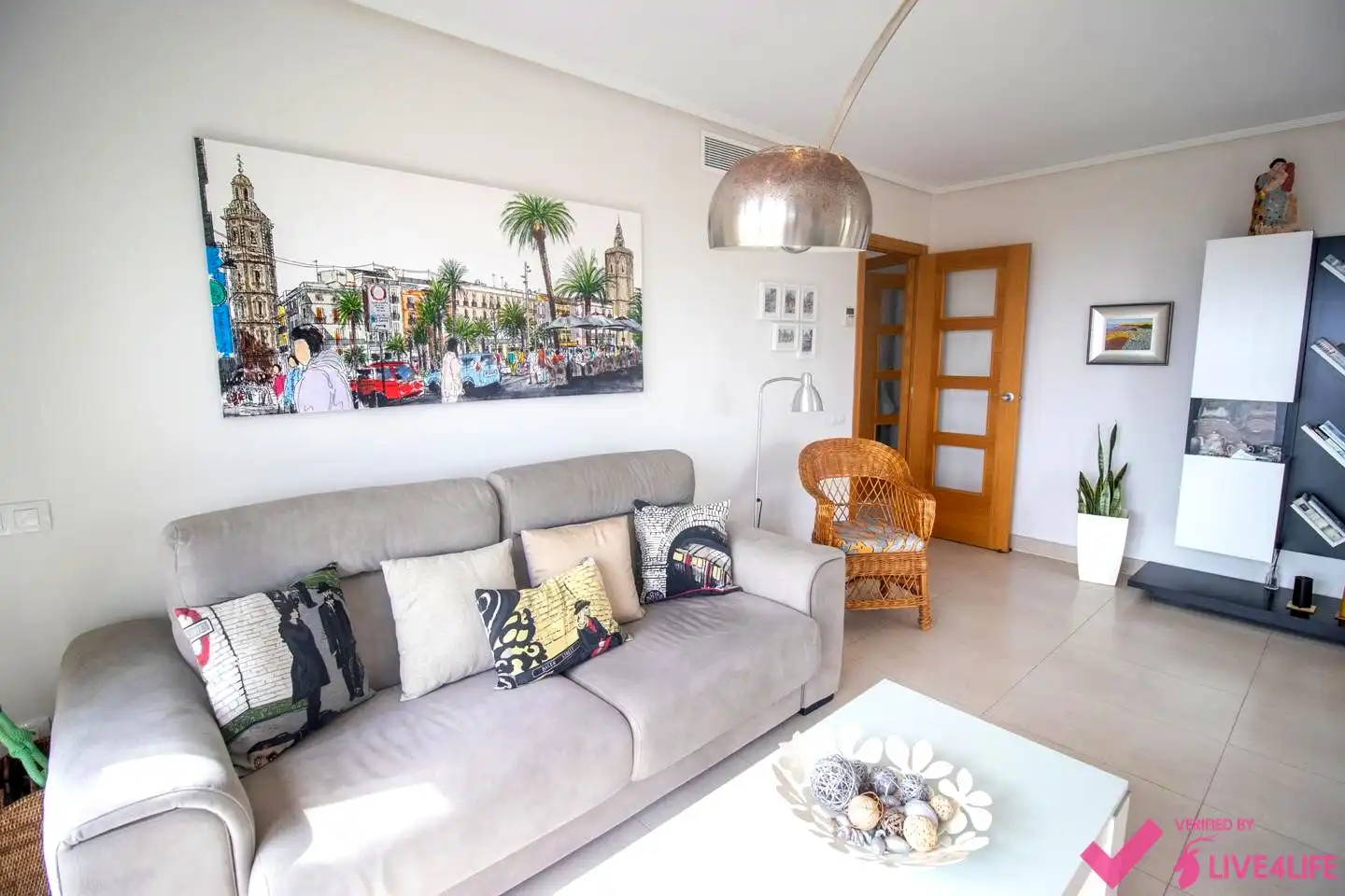 Wohnzimmer von Wohnung zur Miete in Alboraya mit Klimaanlage, Terrasse und Möbliert