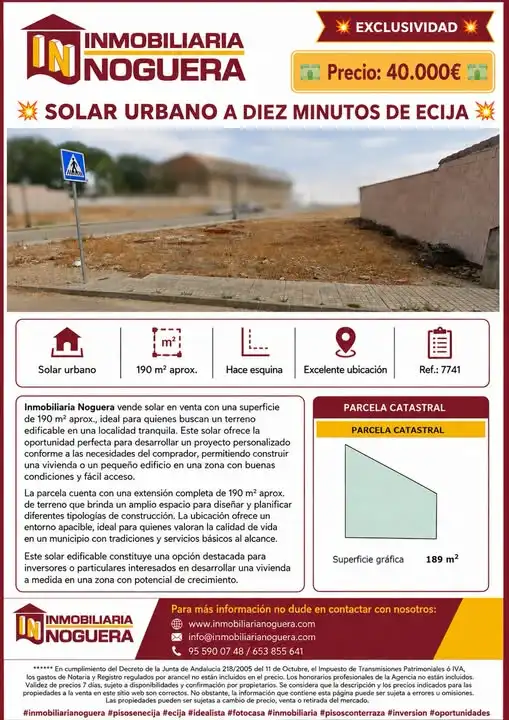 Residential land for sale in Cañada Rosal