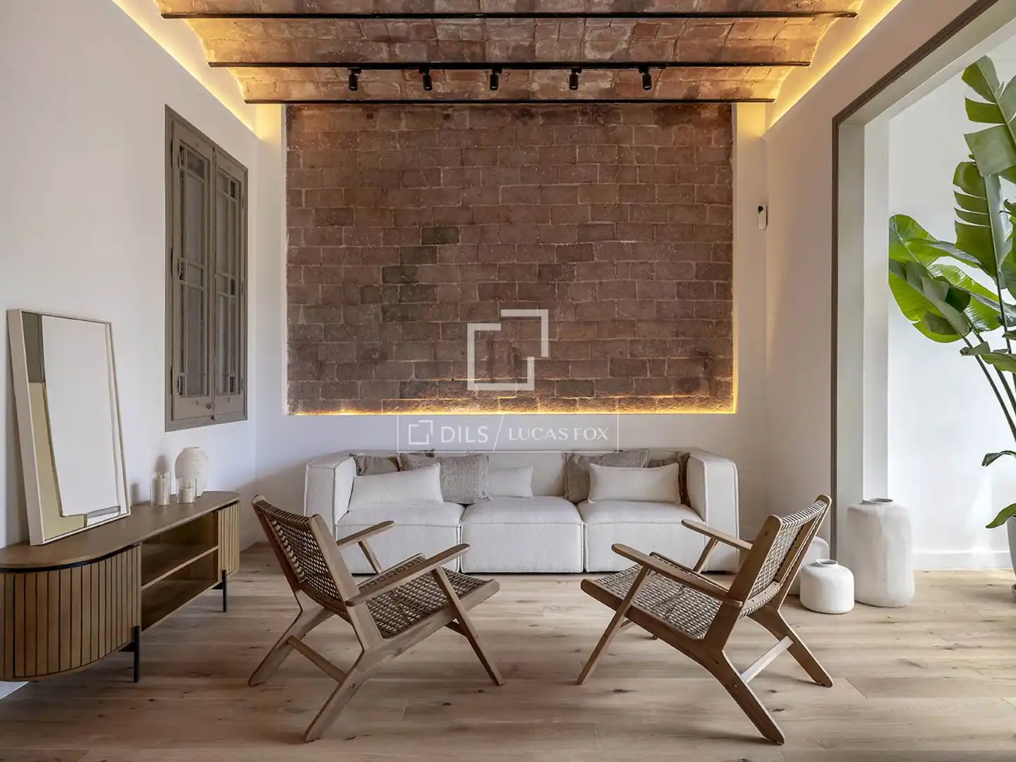 Wohnzimmer von Wohnung zum Verkauf in Barcelona mit Klimaanlage, Heizung und Balkon
