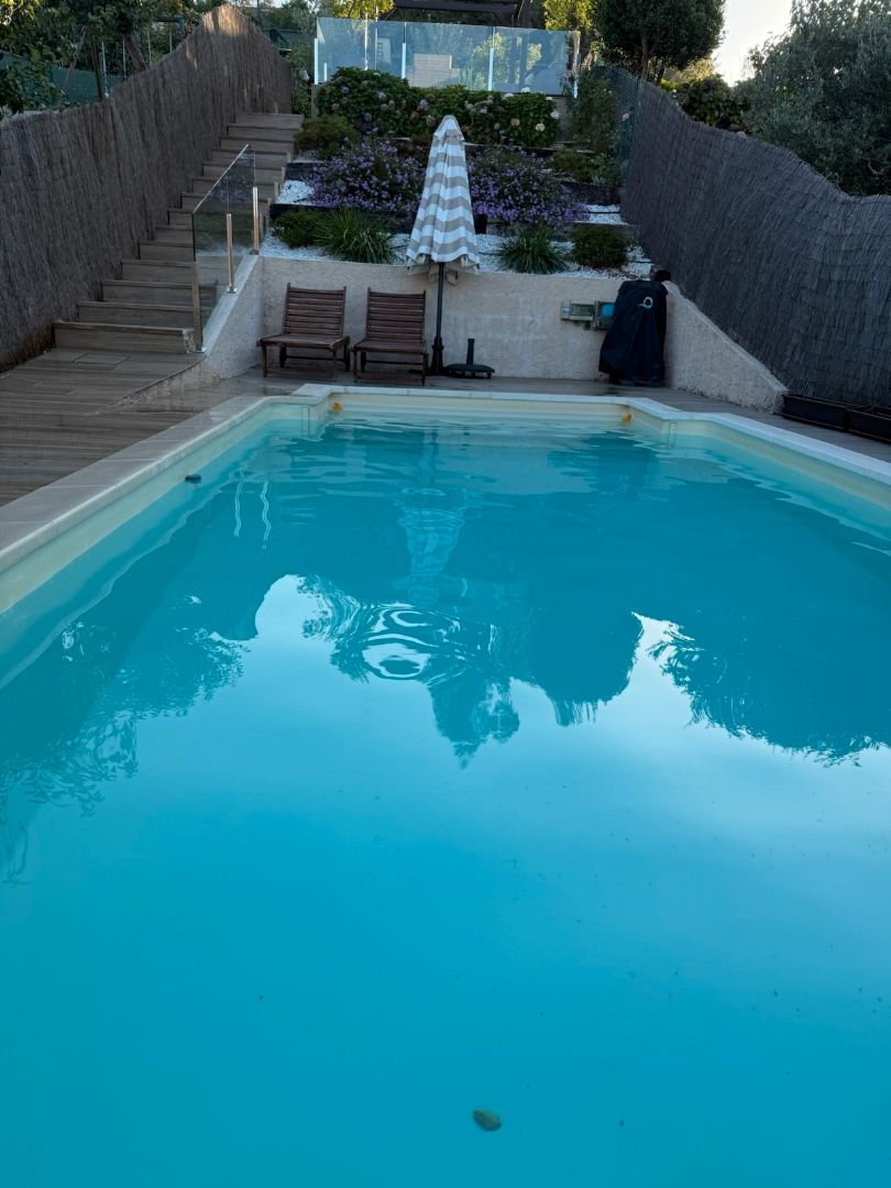 Swimming pool of Single-family semi-detached for sale in Santiago de Compostela   with Heating, Private garden and Terrace