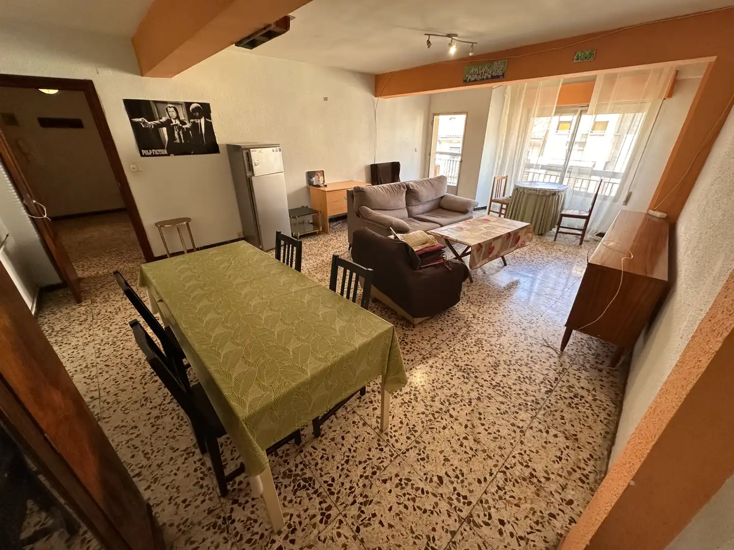 Living room of Flat for sale in Cuenca  with Heating, Terrace and Furnished