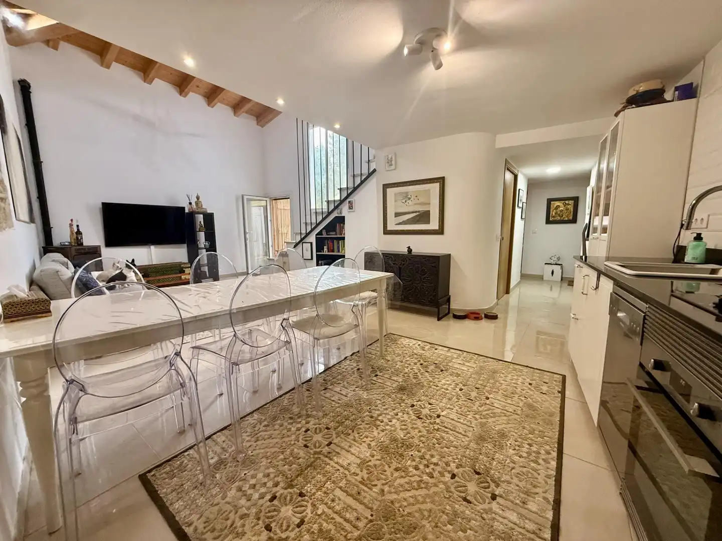 Sala de estar de Casa o chalet en venta en Sober con Jardín privado, Piscina y Amueblado