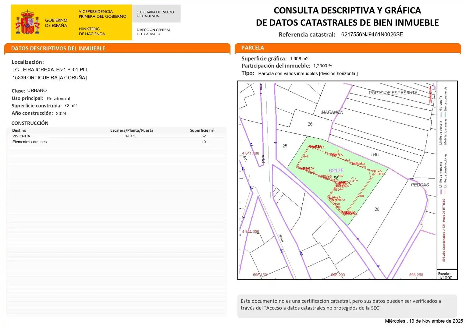 Vista exterior de Pis en venda en Ortigueira amb Calefacció, Jardí privat i Terrassa