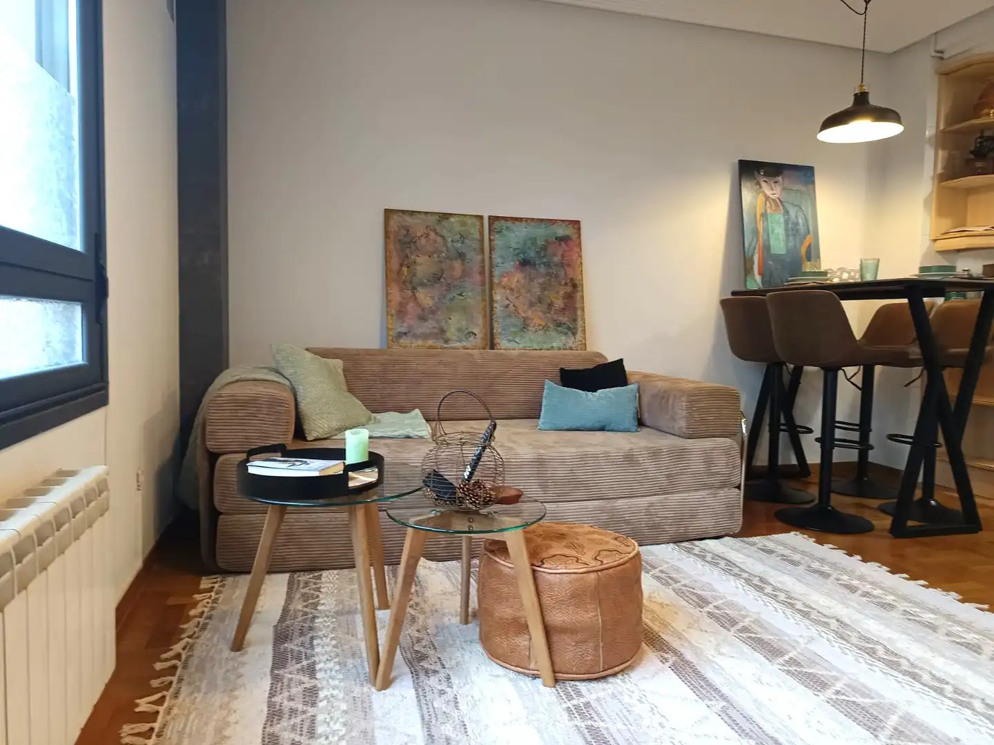 Living room of Flat for rent in Noreña  with Heating, Parquet flooring and Furnished