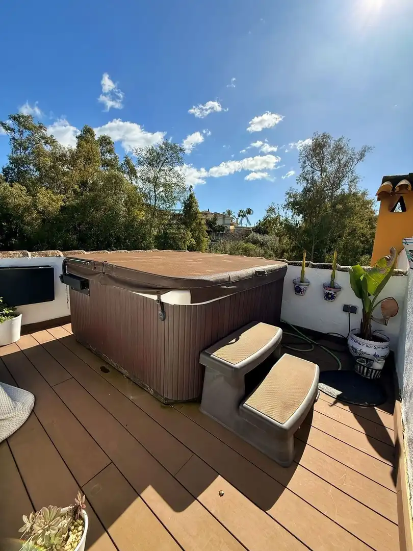 Terrassa de Casa adosada en venda en Mijas amb Aire condicionat, Terrassa i Piscina
