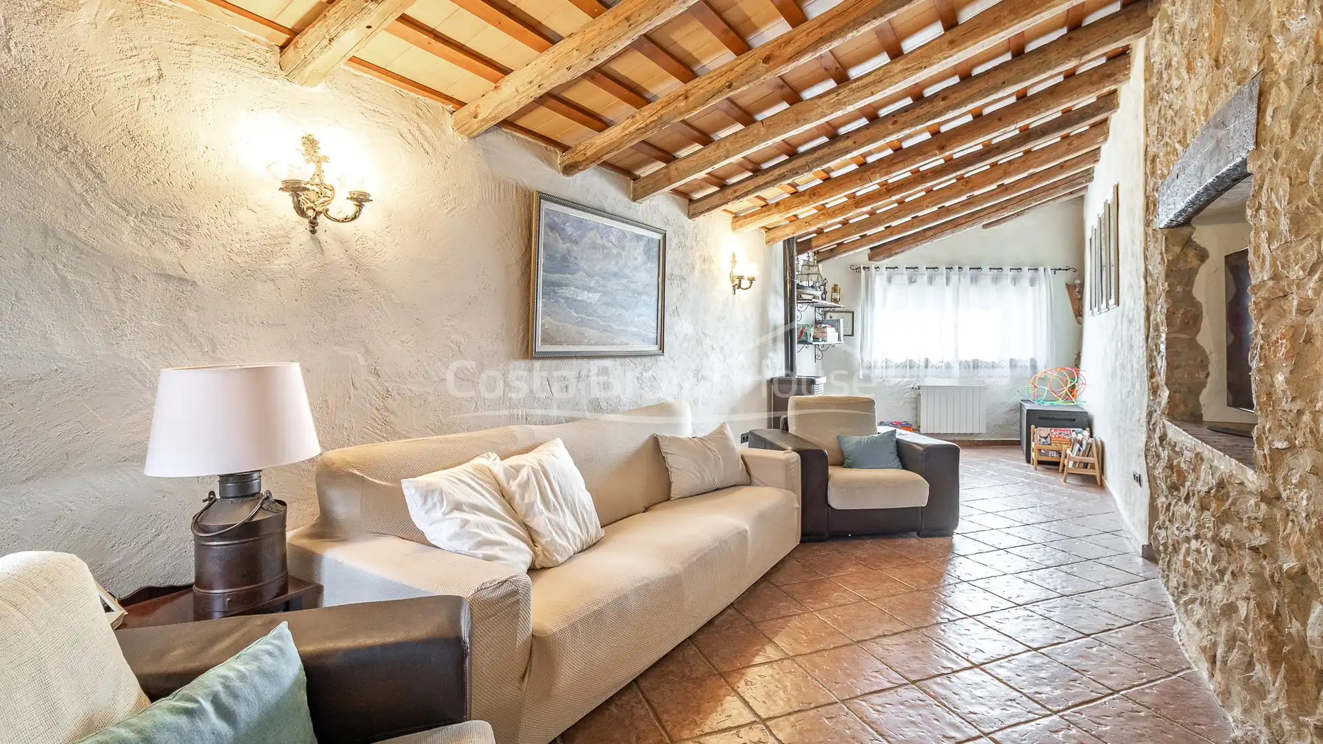 Living room of Country homes for sale in Begur  with Air Conditioner, Heating and Private garden