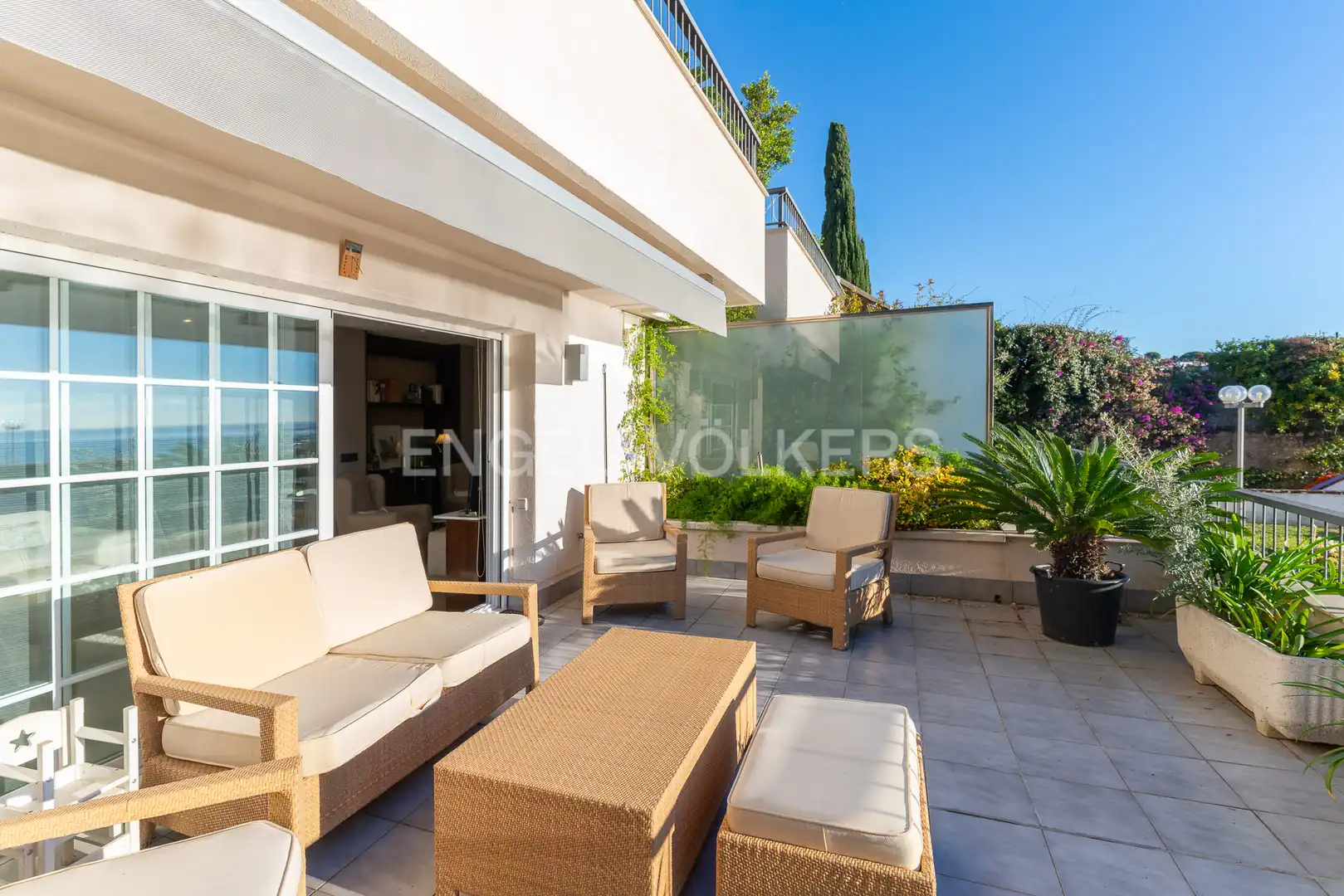 Terrace of Flat for rent in Caldes d'Estrac  with Air Conditioner, Heating and Private garden