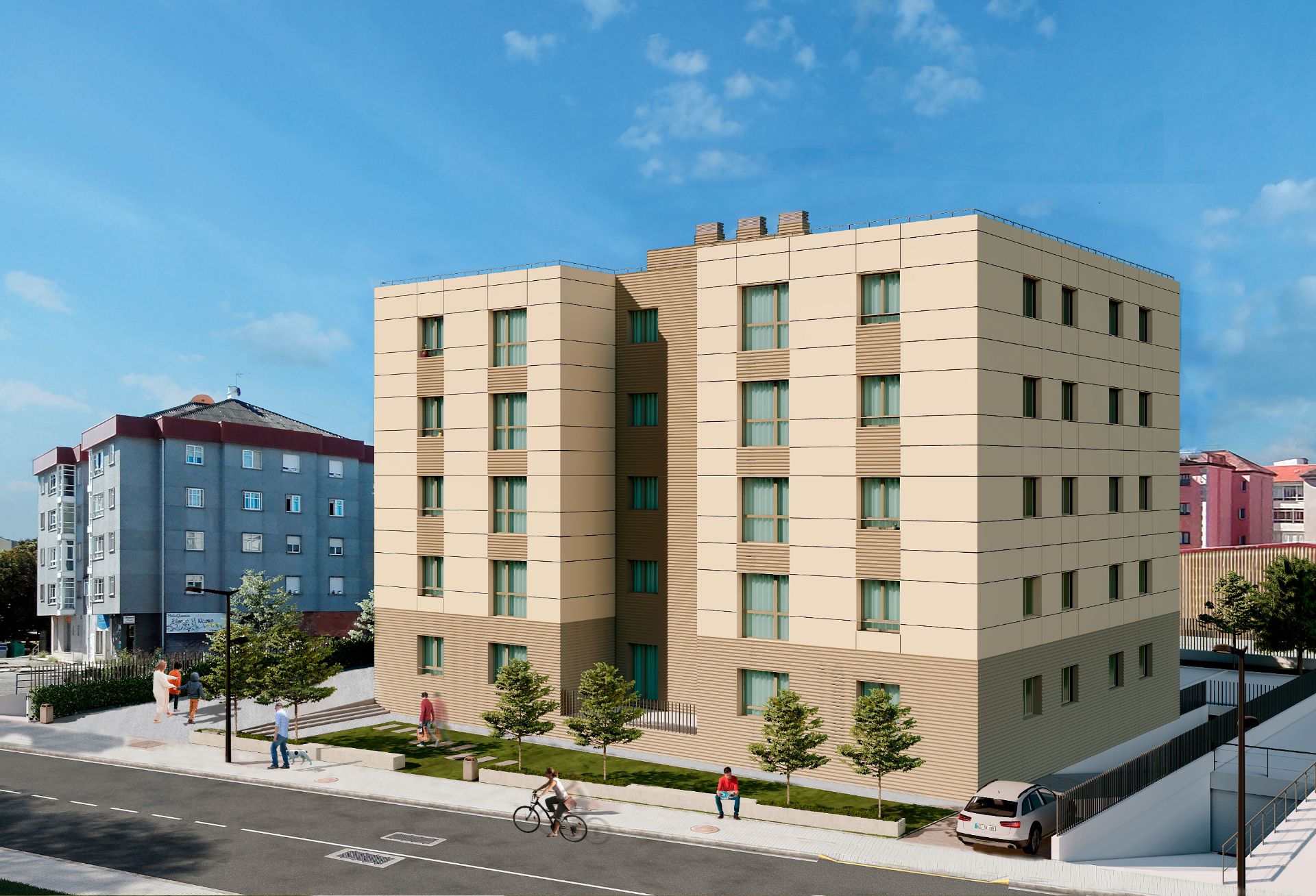 Exterior view of Flat for sale in Pontevedra Capital   with Heating, Parquet flooring and Storage room