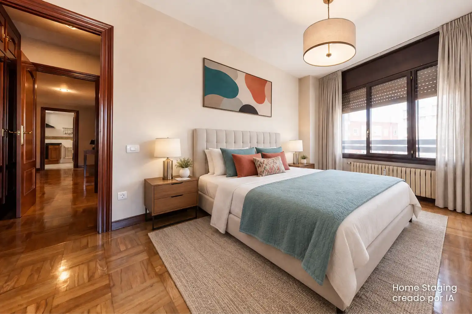 Bedroom of Flat for sale in Gijón   with Heating, Parquet flooring and Terrace