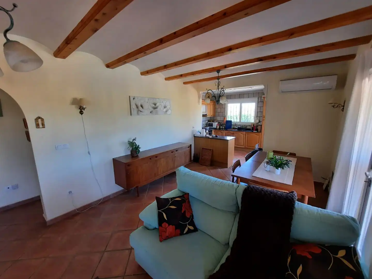 Sala d'estar de Finca rústica en venda en Benidoleig amb Jardí privat, Terrassa i Piscina