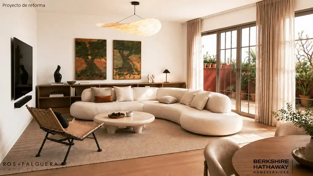 Sala de estar de Ático en venta en Barcelona con Aire acondicionado, Calefacción y Parquet
