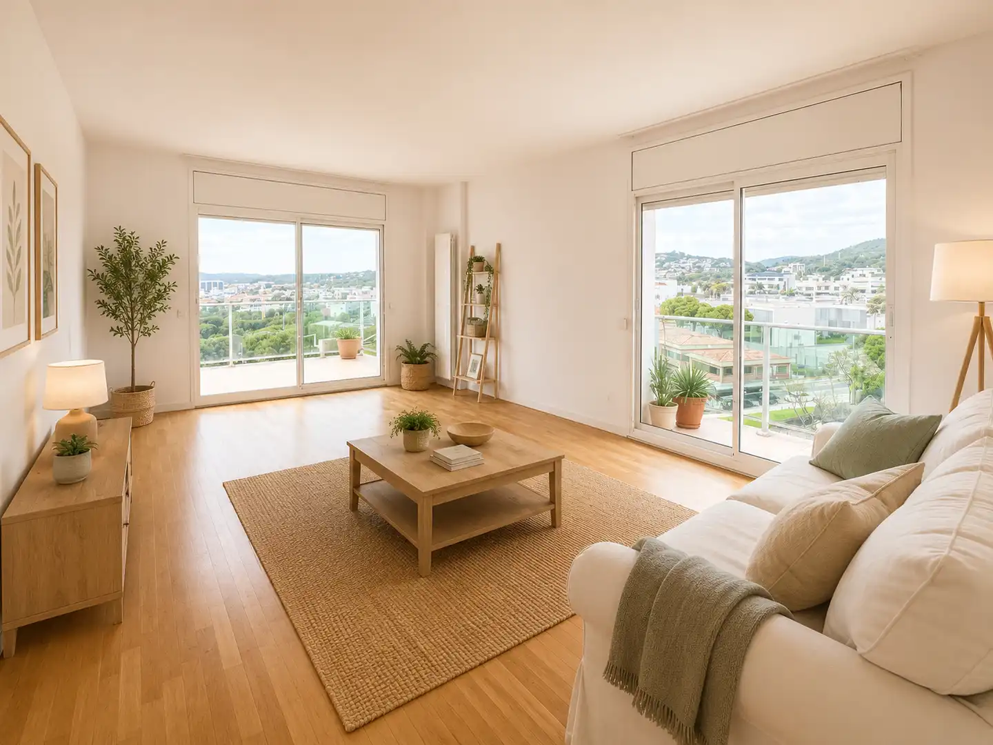 Sala de estar de Ático en venta en Sitges con Calefacción, Parquet y Terraza