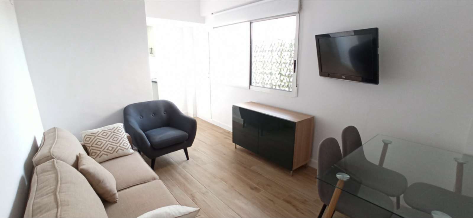 Sala d'estar de Apartament per a compartir en Pilar de la Horadada amb Aire condicionat, Terrassa i Moblat