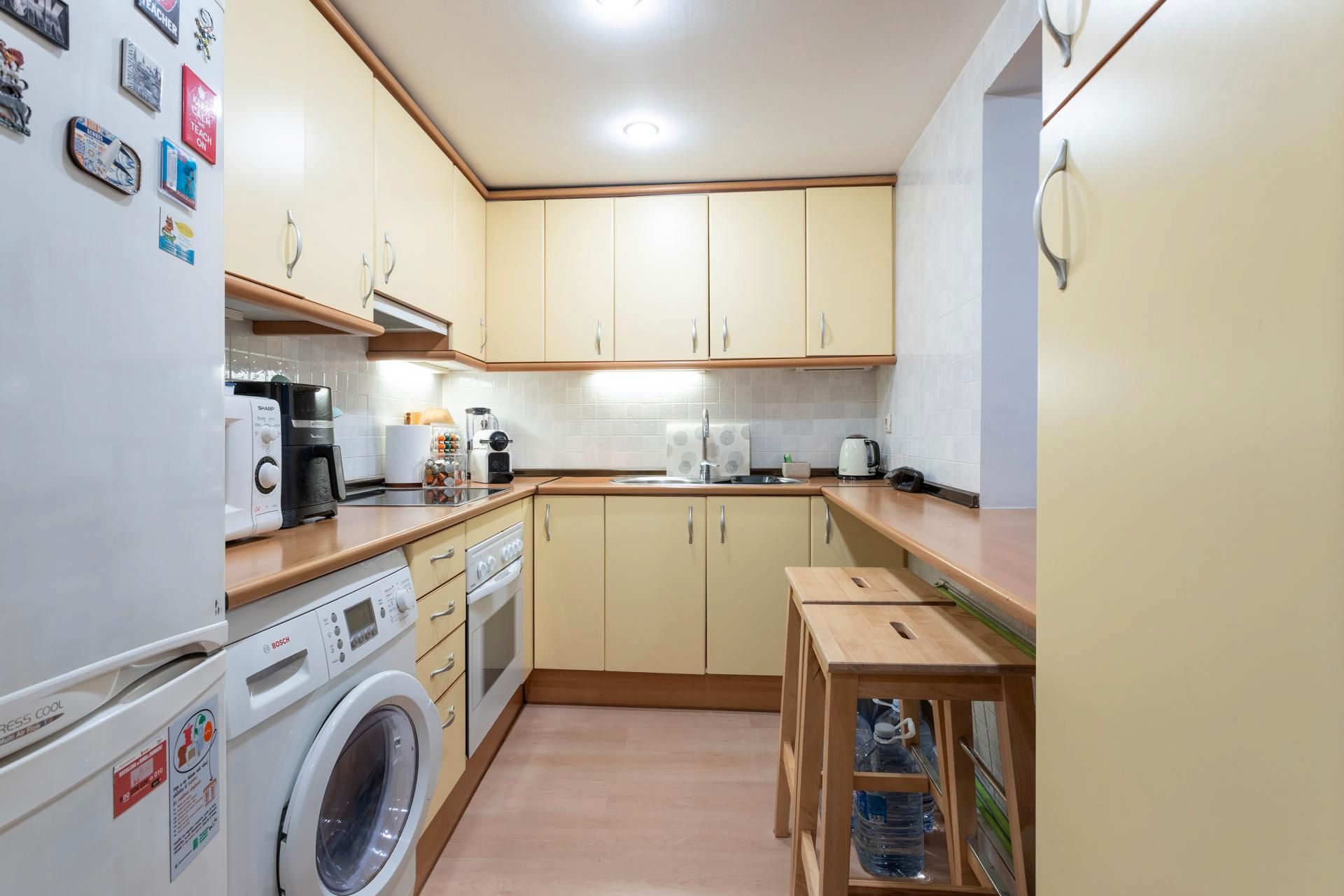 Kitchen of Flat for sale in  Barcelona Capital  with Air Conditioner, Parquet flooring and Balcony