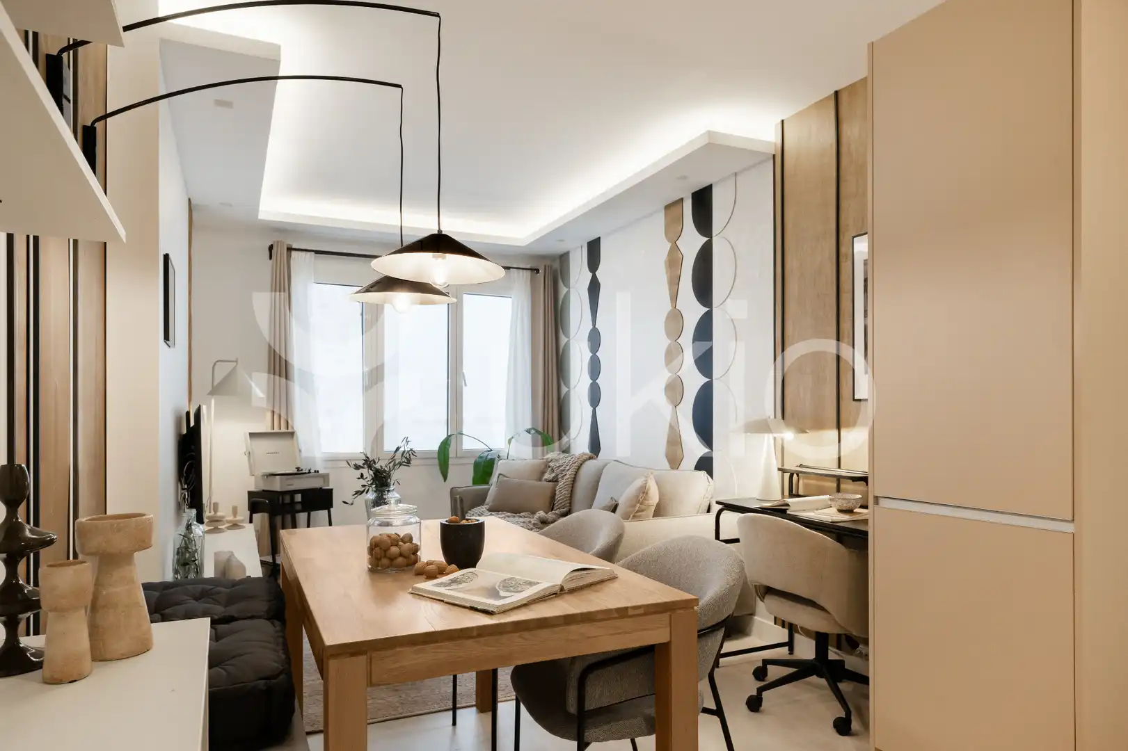 Sala de estar de Apartamento de alquiler en Madrid con Aire acondicionado, Calefacción y Amueblado