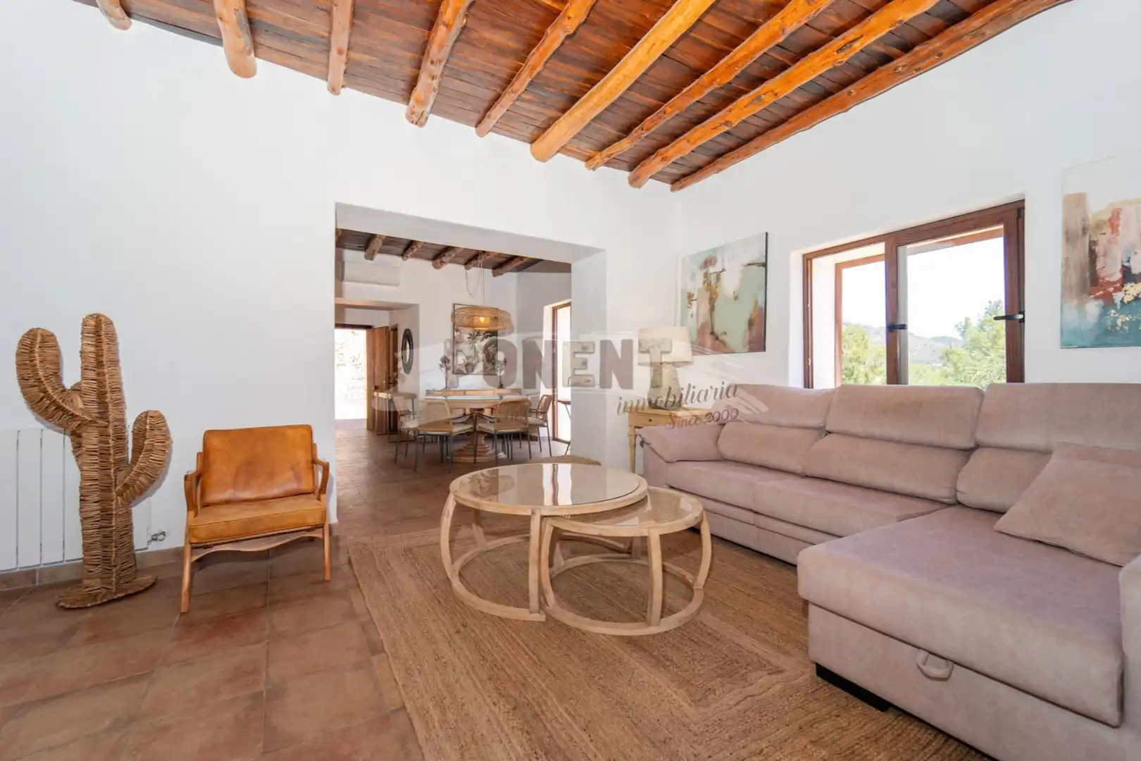 Sala de estar de Casa o chalet de alquiler en Sant Josep de sa Talaia con Aire acondicionado, Calefacción y Jardín privado