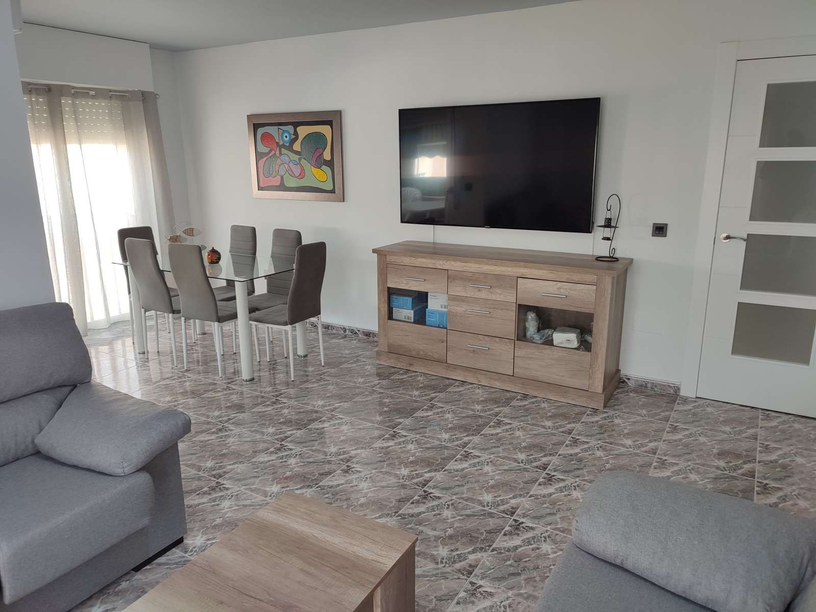 Sala d'estar de Apartament per a compartir en Mazarrón amb Aire condicionat i Terrassa