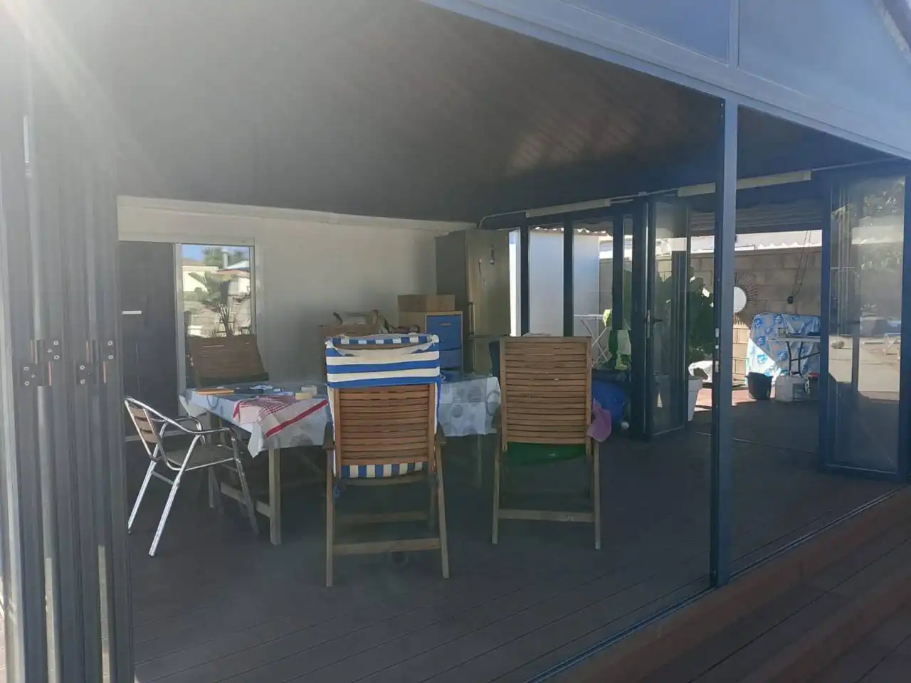 Terraza de Finca rústica en venta en Tavernes de la Valldigna con Jardín privado, Piscina y Amueblado