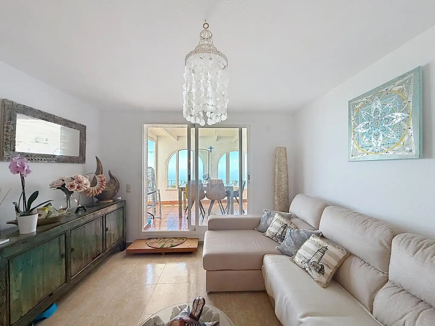 Sala de estar de Apartamento en venta en Benitachell / El Poble Nou de Benitatxell con Aire acondicionado, Calefacción y Terraza