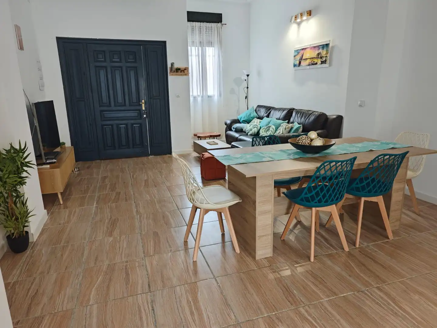 Sala d'estar de Casa adosada en venda en Cullera amb Aire condicionat, Piscina i Moblat