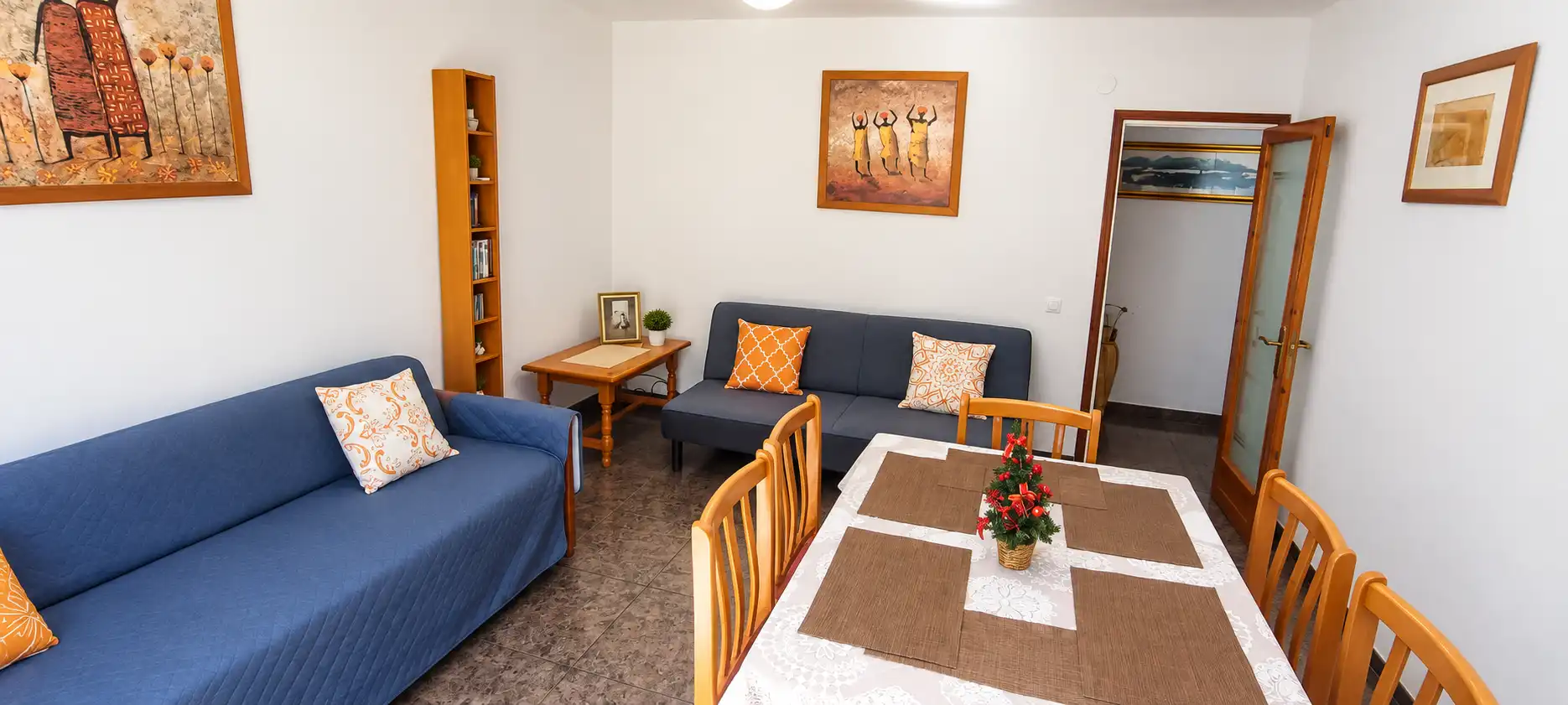 Living room of Flat for sale in Blanes  with Heating, Terrace and Furnished