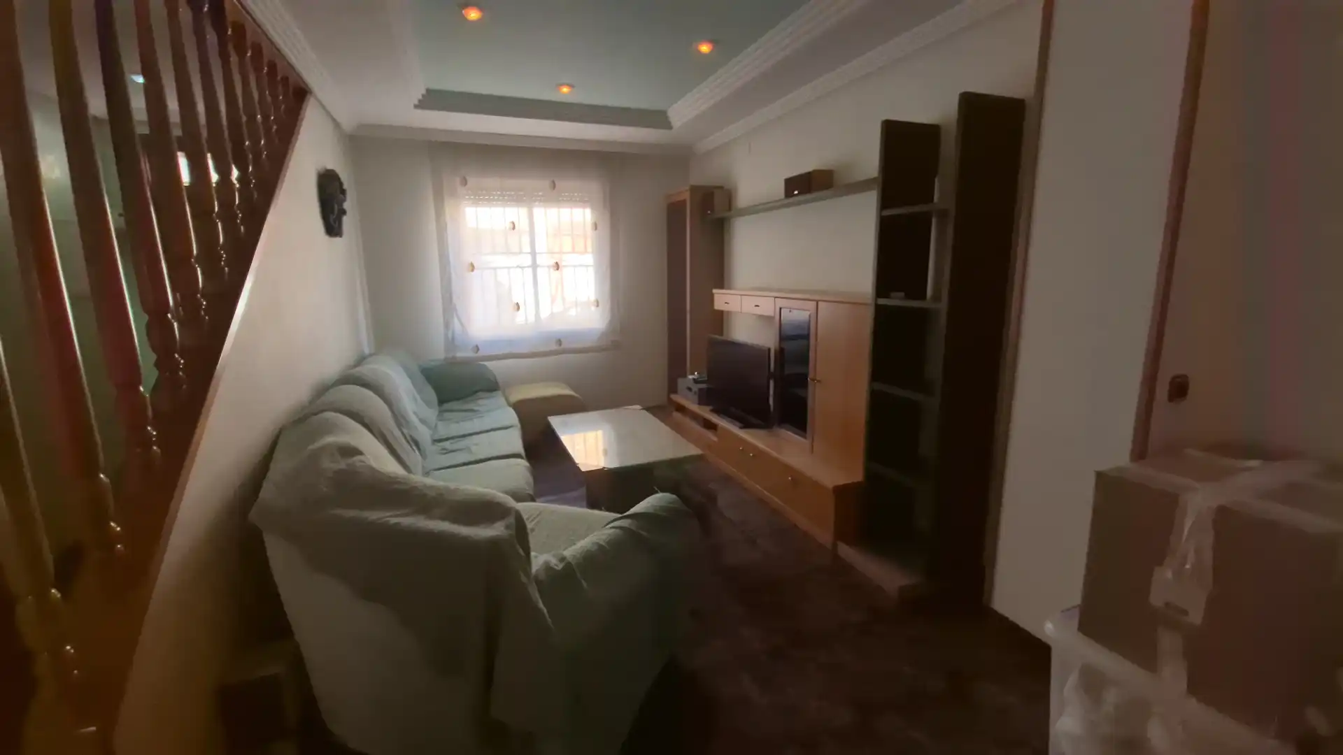 Sala d'estar de Casa adosada en venda en Alcantarilla amb Terrassa, Moblat i Balcó