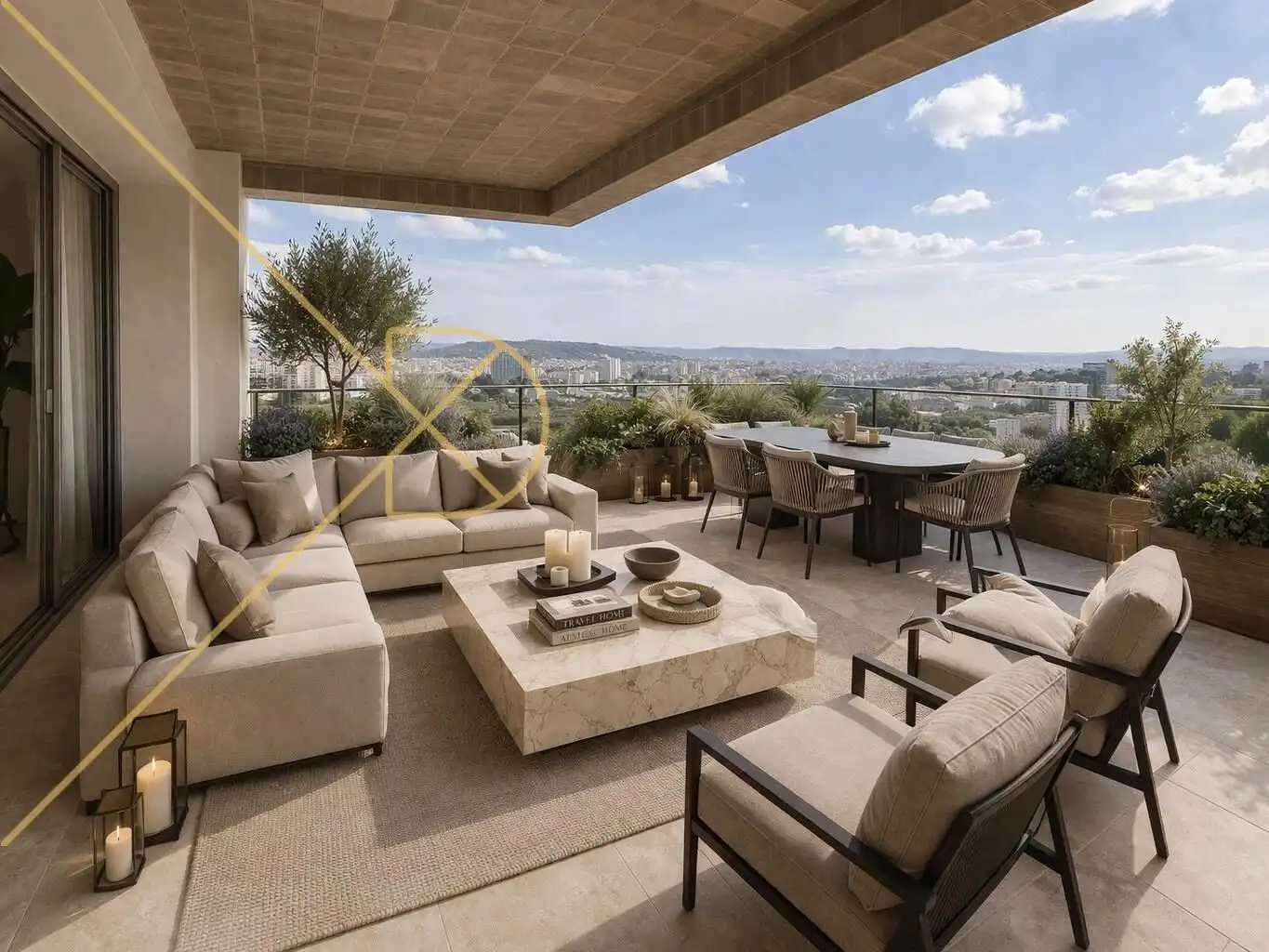 Terrasse von Wohnung zum Verkauf in Barcelona mit Heizung, Privatgarten und Parkett
