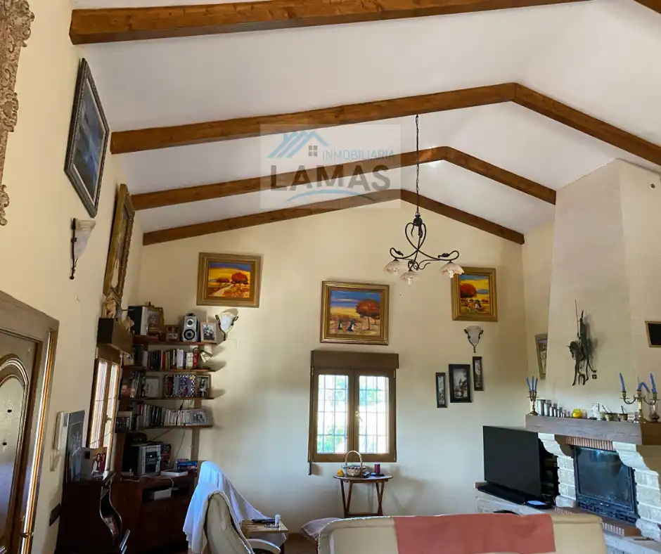 Sala de estar de Finca rústica en venta en Valverde de la Vera con Jardín privado, Terraza y Piscina