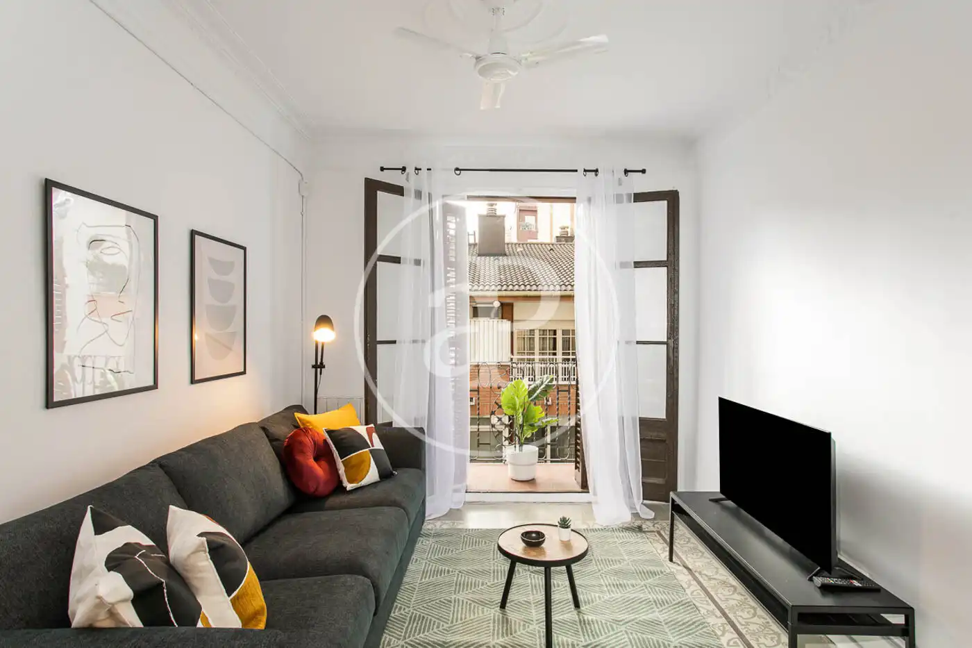 Wohnzimmer von Wohnung zum Verkauf in Barcelona mit Heizung, Terrasse und Möbliert