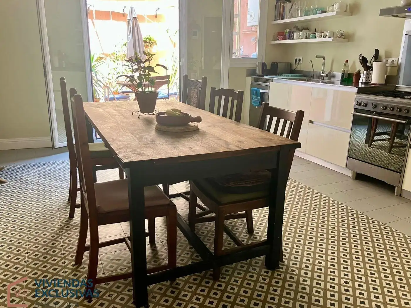 Esszimmer von Wohnung zum Verkauf in Barcelona mit Klimaanlage, Heizung und Privatgarten