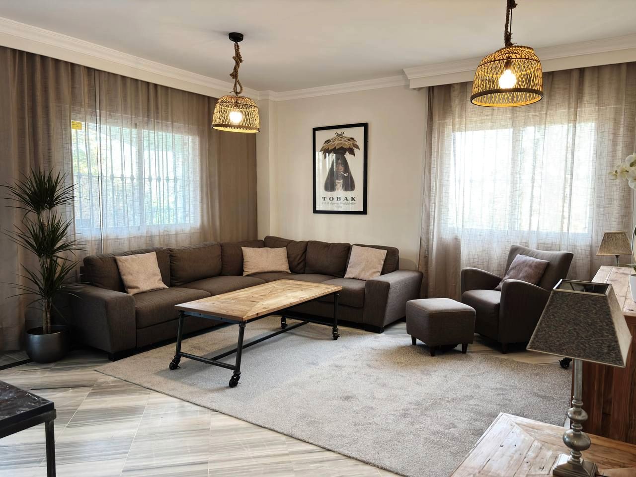 Living room of Flat to rent in Marbella  with Private garden and Furnished