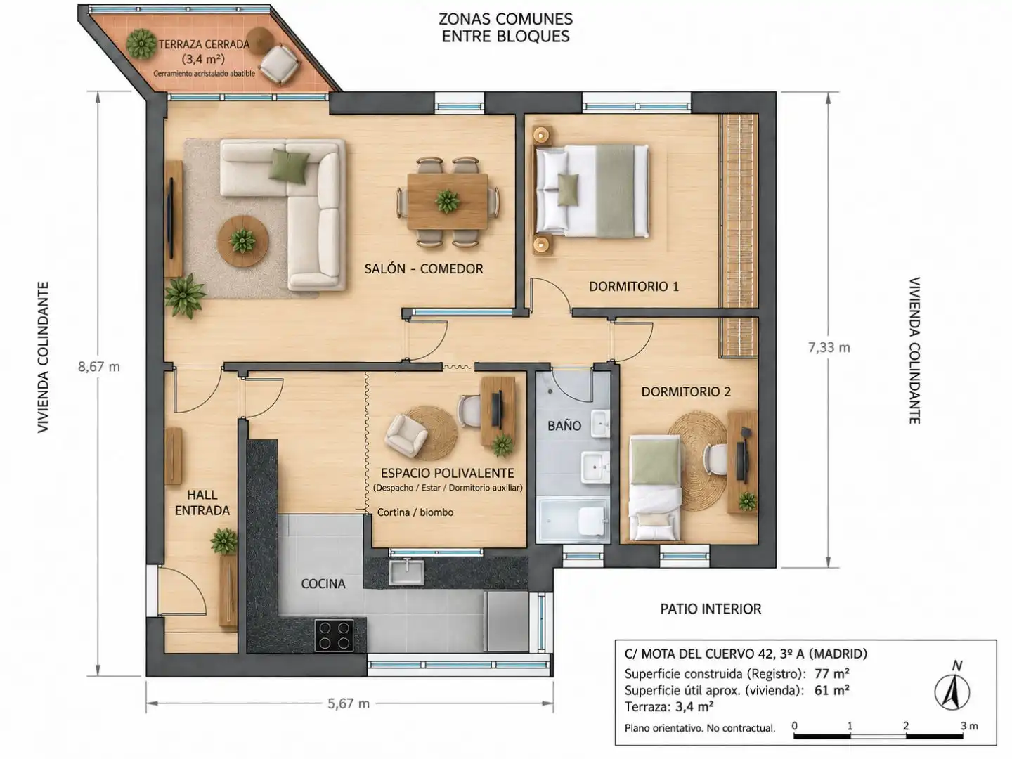 Piso en venta en  Madrid Capital con Aire acondicionado, Terraza y Balcón