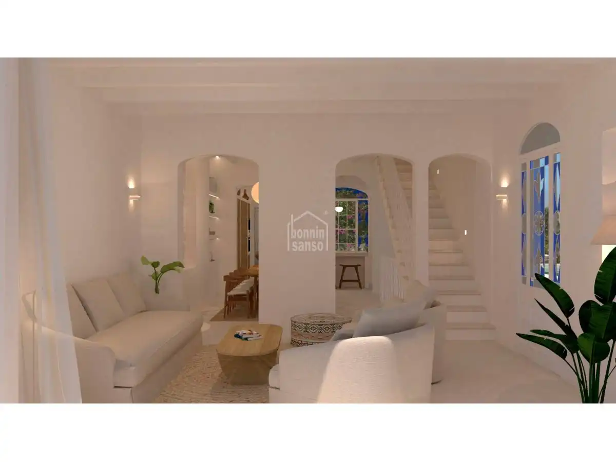 Sala d'estar de Casa o xalet en venda en Maó - Mahón amb Jardí privat, Terrassa i Piscina