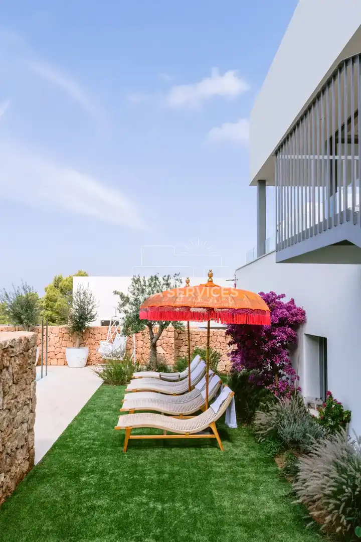 Terrassa de Casa o xalet de lloguer en Sant Josep de sa Talaia amb Aire condicionat, Jardí privat i Piscina