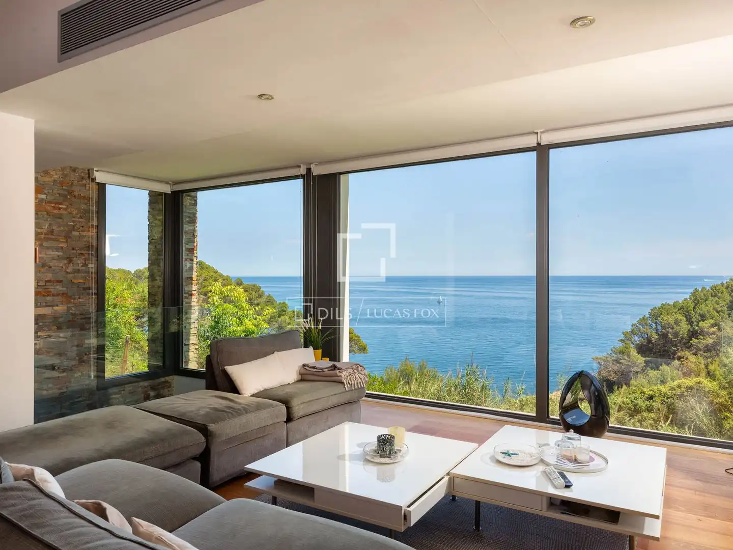 Wohnzimmer von Haus oder Chalet zum Verkauf in Begur mit Klimaanlage, Heizung und Privatgarten