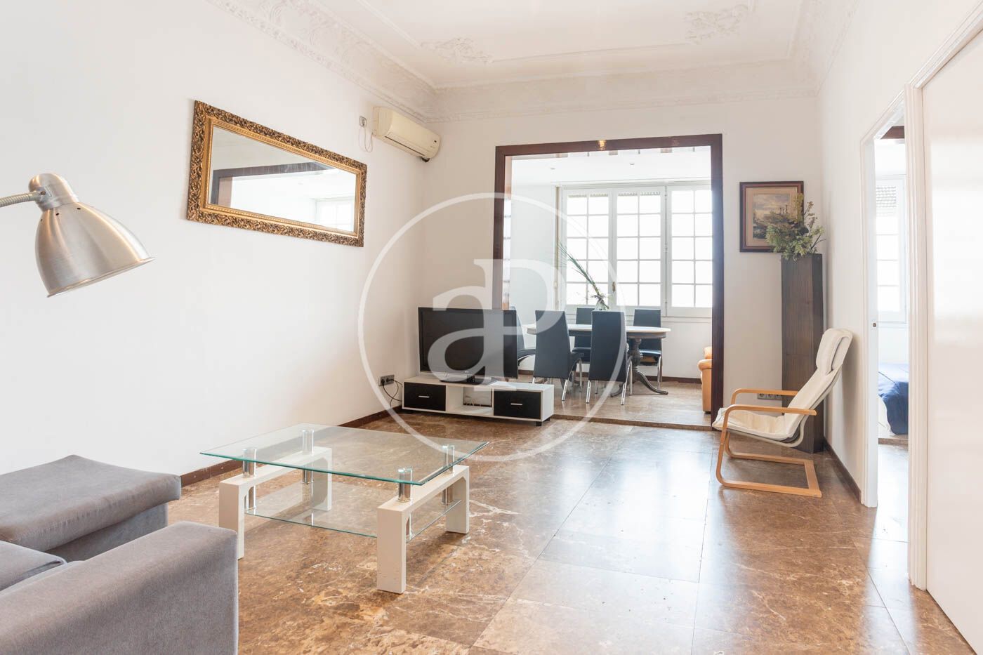 Living room of Flat to rent in  Barcelona Capital  with Air Conditioner, Heating and Furnished